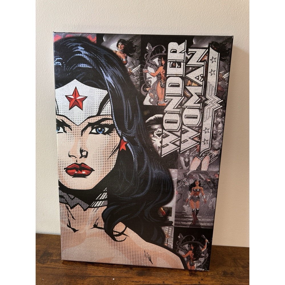 DC Comics Wonder Woman Canvas Wall Art Comic Book Collage Portrait Decor